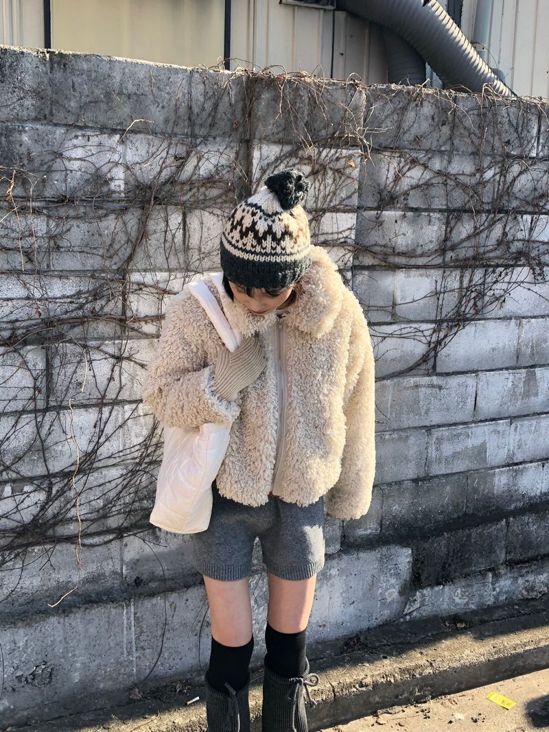 Wild fur collar jacket