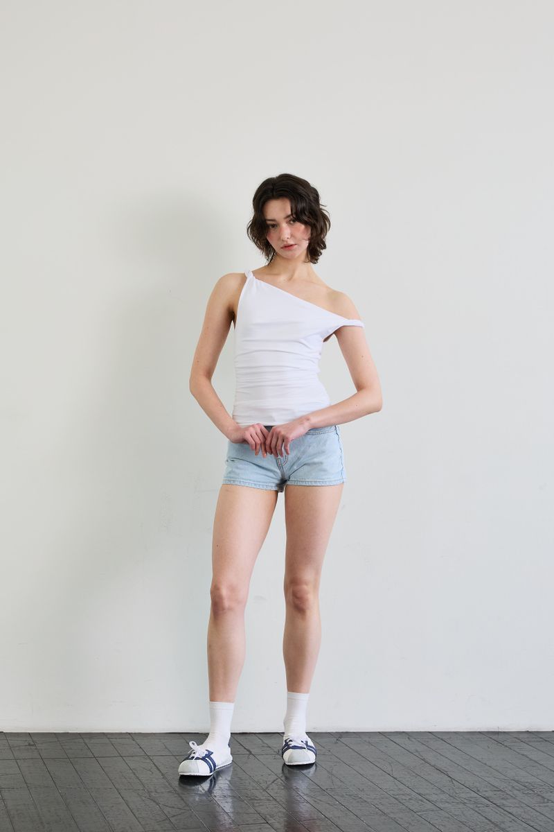 PEPPY MICRO DENIM SHORTS / SKY BLUE