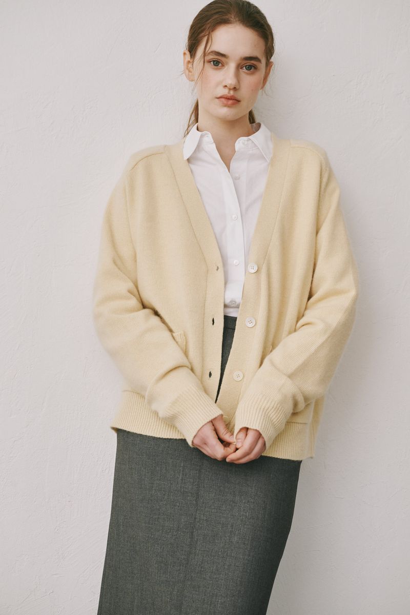 Loose cardigan (Yellow)