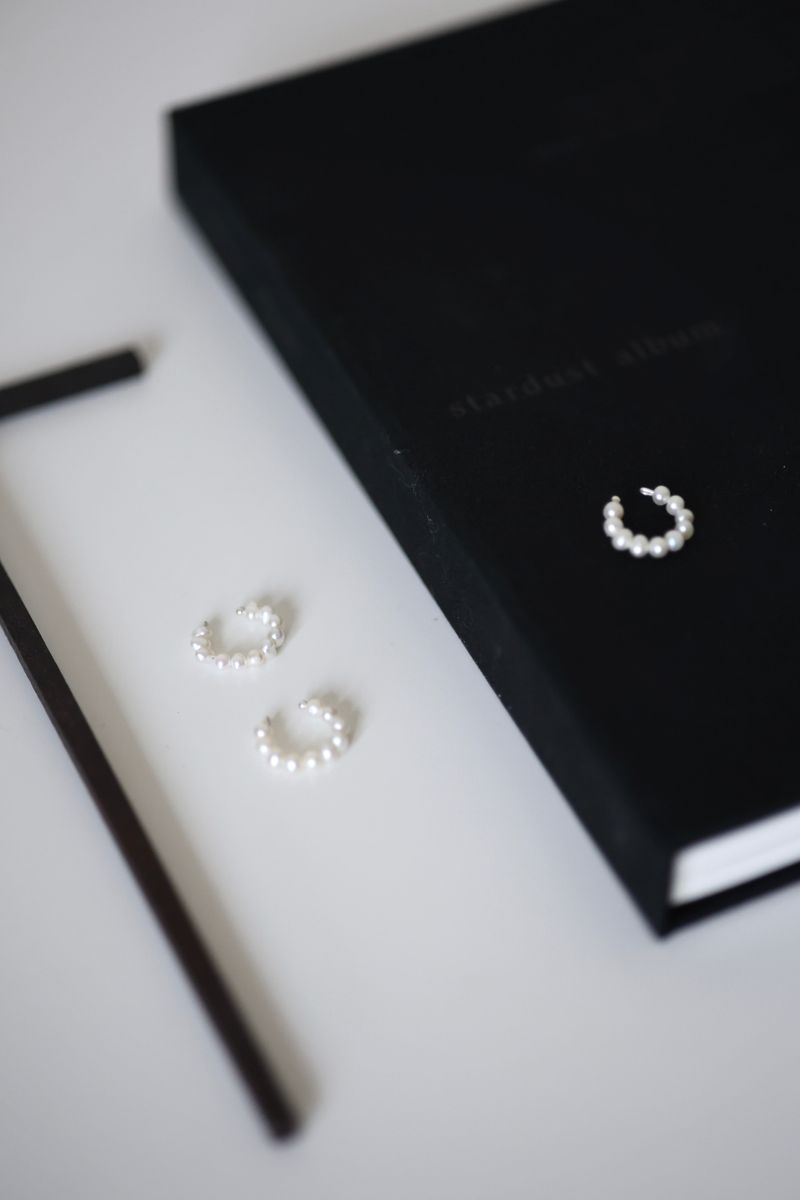 Donuts Pearl Silver 925 Single Clip handmade