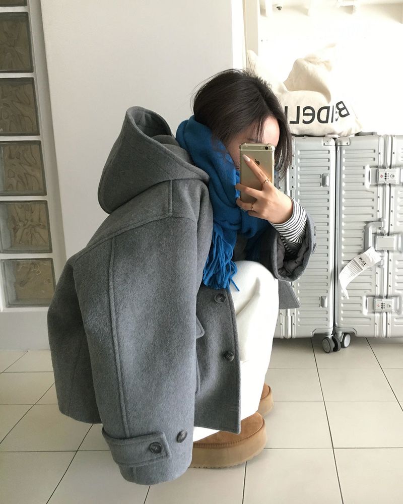 [ORIGINAL] CHILD HOOD WOOL SHORT COAT