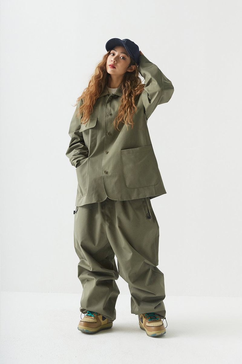 BSR2223FWJK065 LOGO COLLAR COTTON BASIC JACKET KHAKI