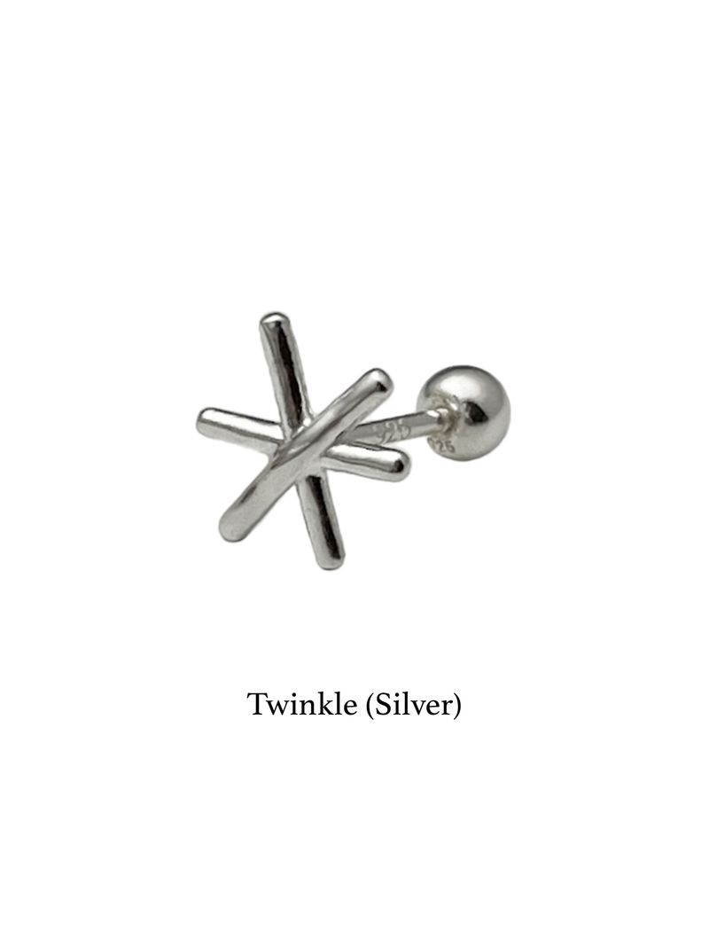 [Silver ver.] Rainbow doodle piercing