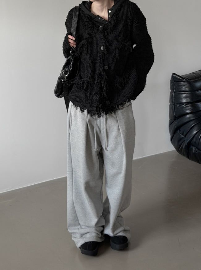 Flat Tweed Knit Cardigan