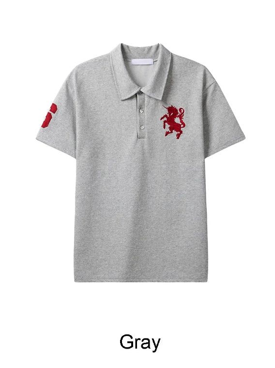 Veil Horse Emblem Collared Short Sleeve Tee