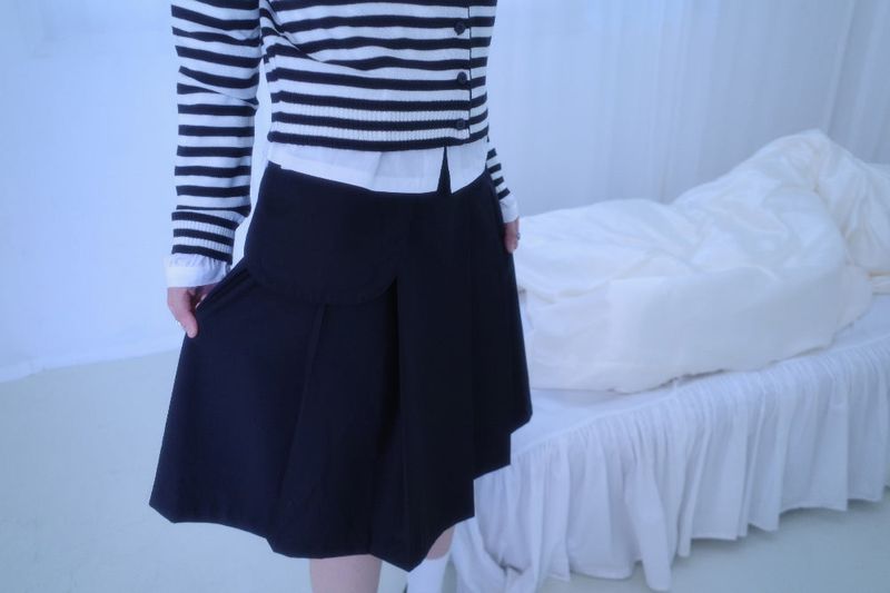 Pocket midi pleats skirt