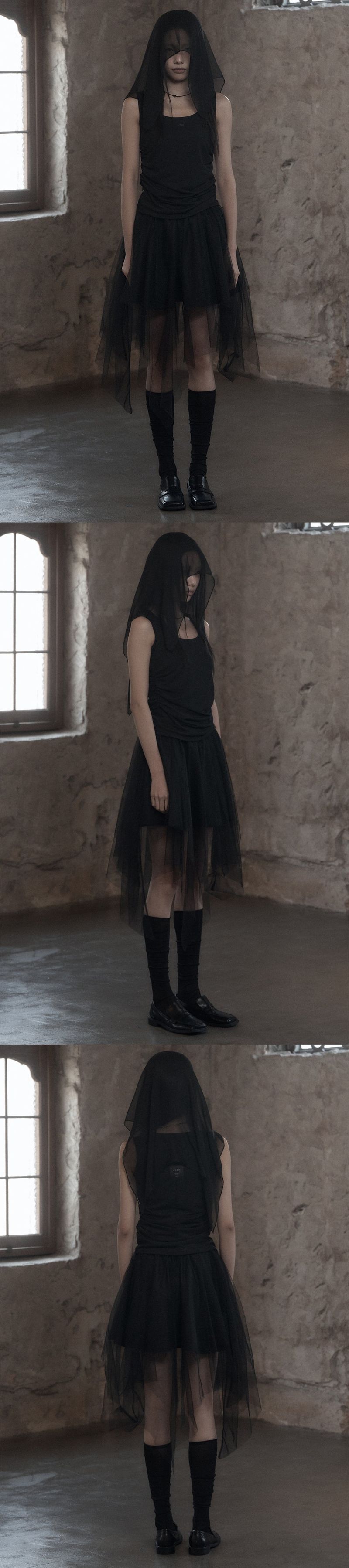 [mnem] Mesh Layered Tank (black)