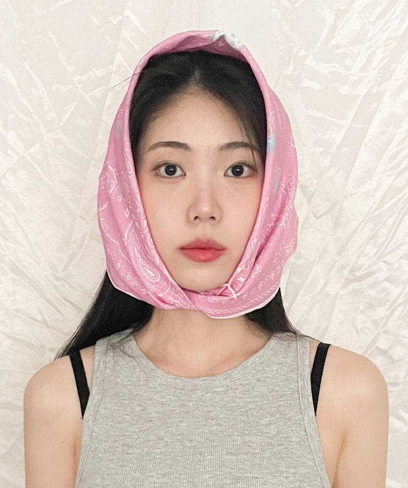Paisley cat bandana scarf_ pink