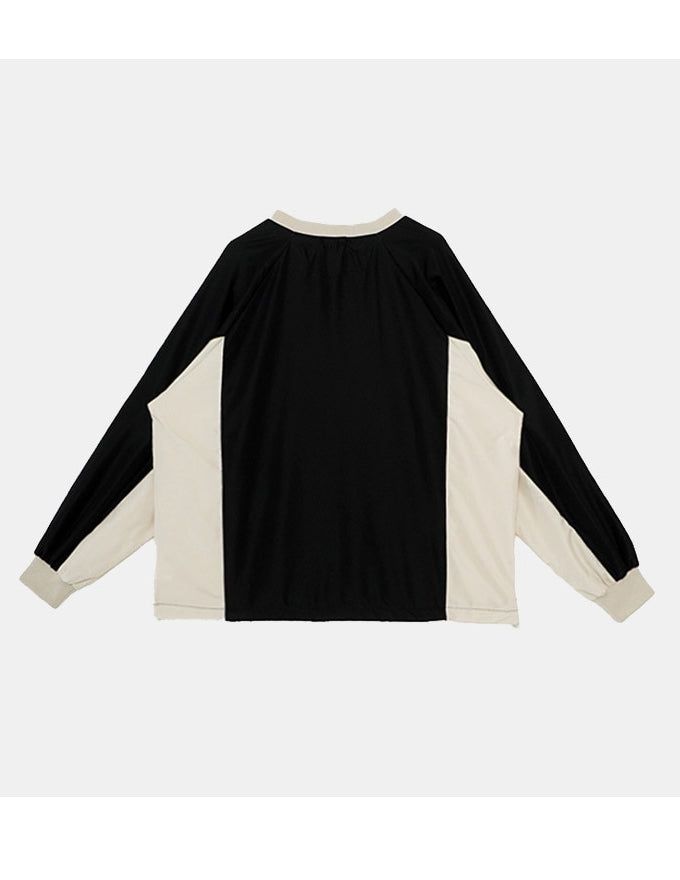Sporty V-neck Windbreak Pullover