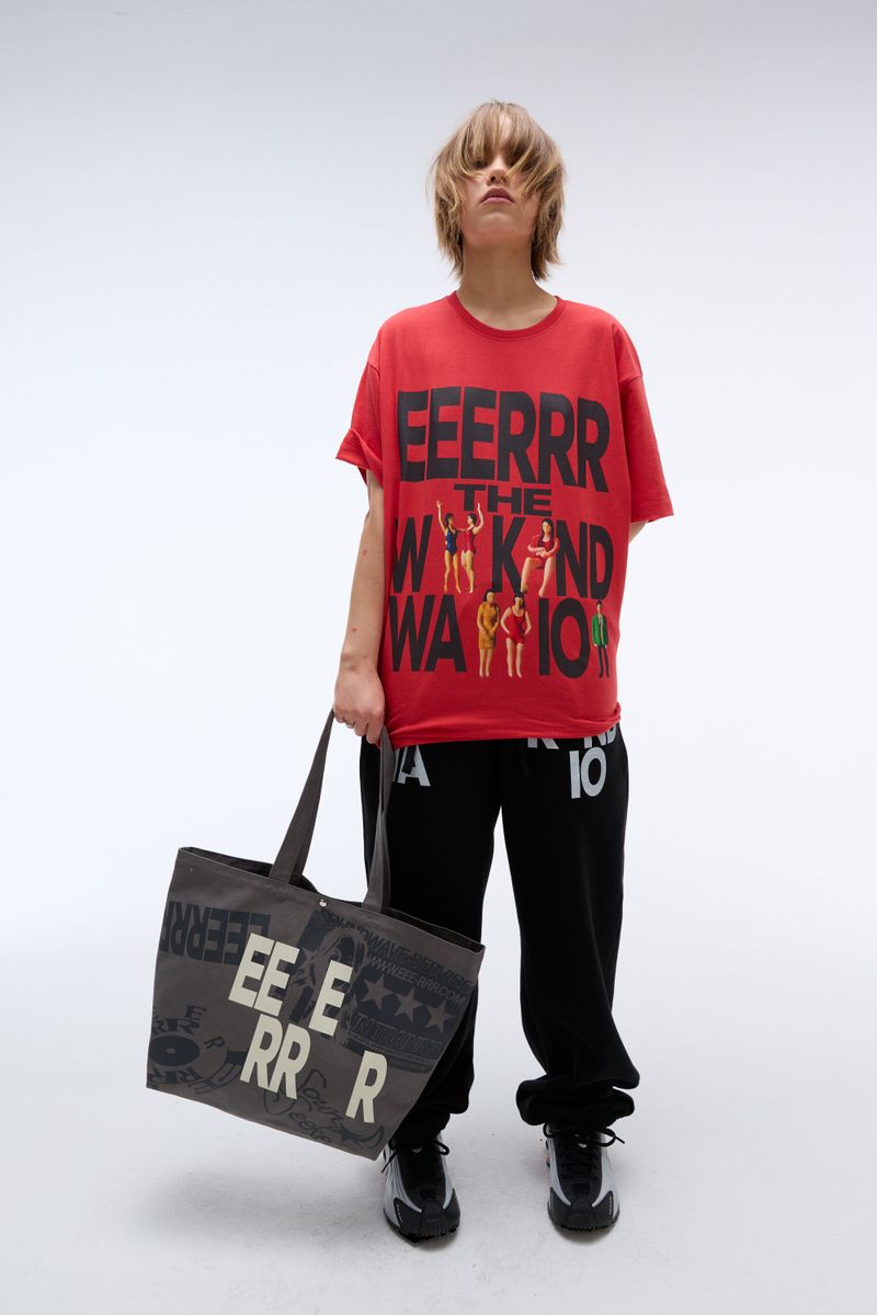 Weekend warrior typography printing tote-bag (Charcoal)