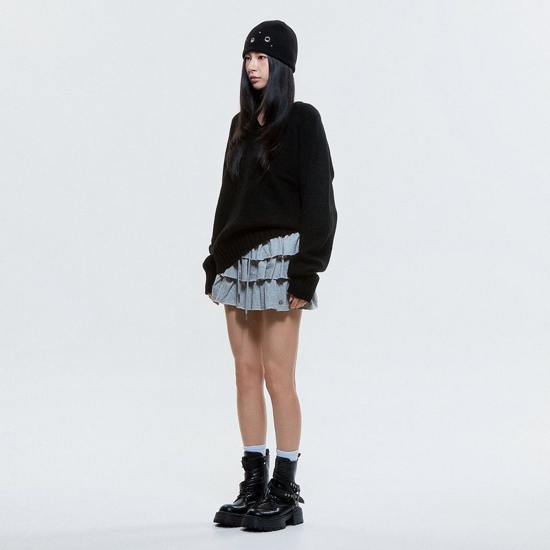 (DUC) Raglan Knit Black