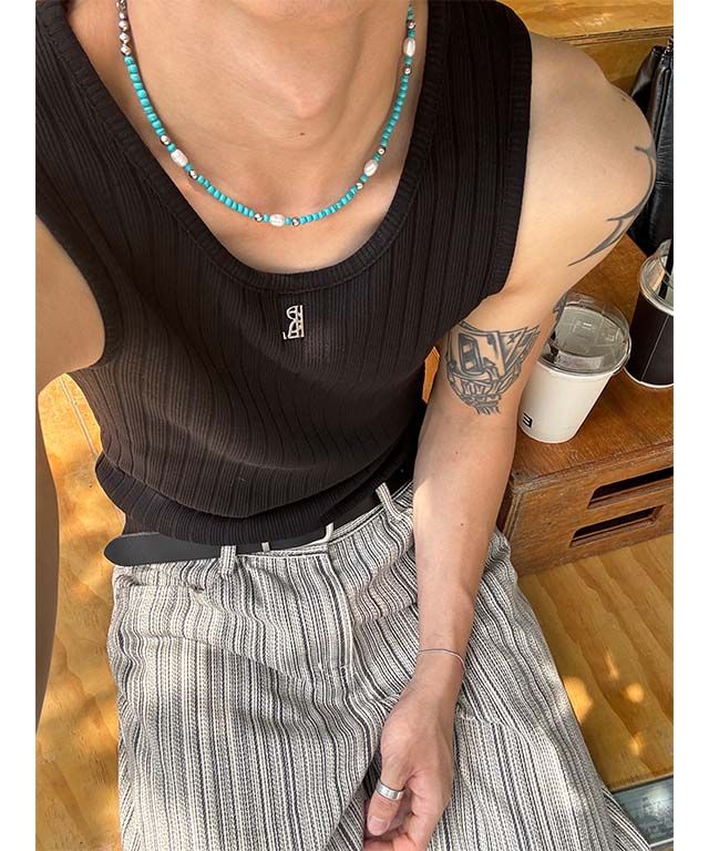 LAURANT（ロラン）の「[HANDMADE] Aqua stone pearl necklace（Accessories）」
