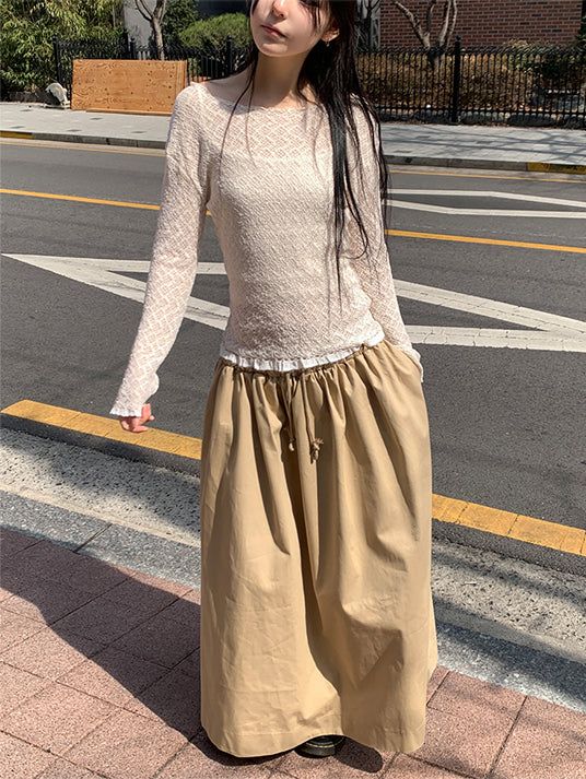 FEVER FLARE MAXI SKIRT (4C)