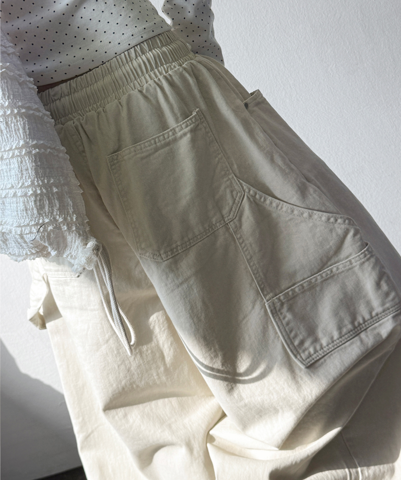 Turi Carpenter Rivet Balloon Cotton Washed Long Pants 4 Colors