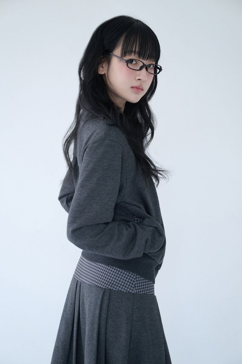 MINI CHECK SWEAT JK CHARCOAL