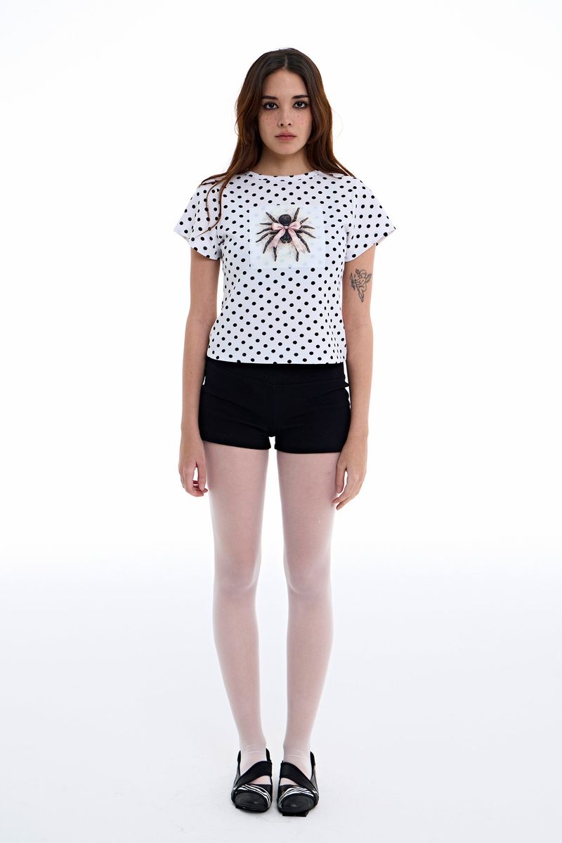 Polka Dot Spider Tee [White]