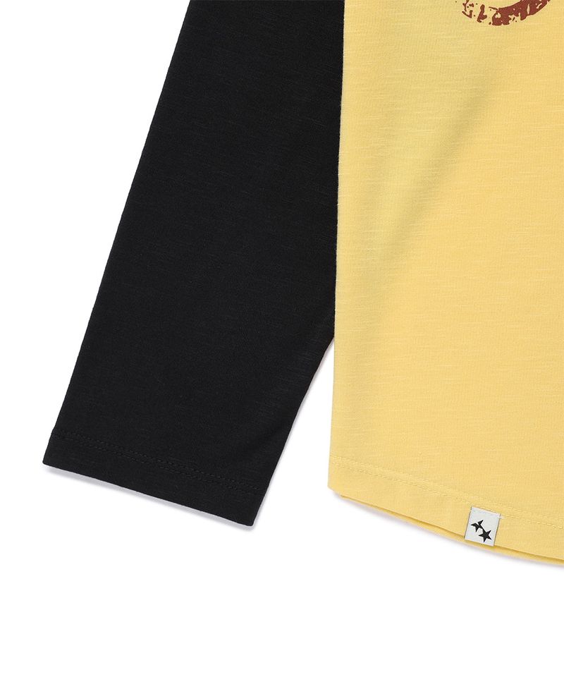 VINTAGE MUSIC RAGLAN TEE YELLOW(CV2GFFT551A)