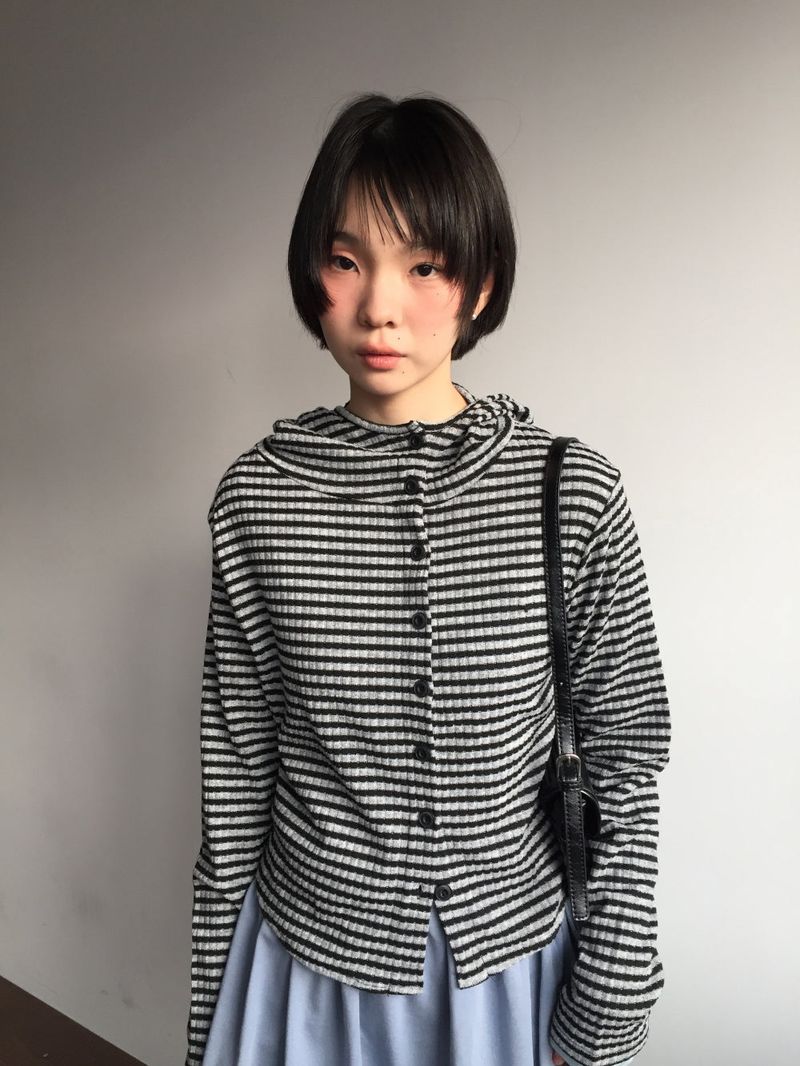 Alto high-neck hooded cardigan (2color)