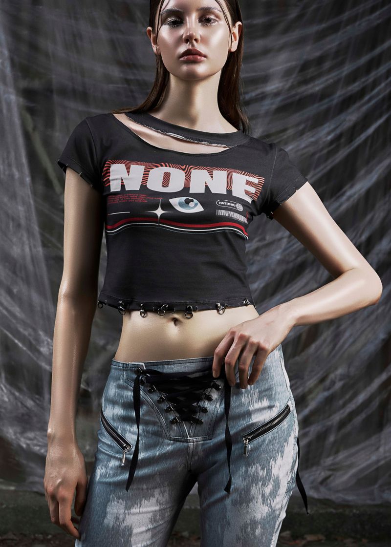 NONE Torned Neck Tshirt