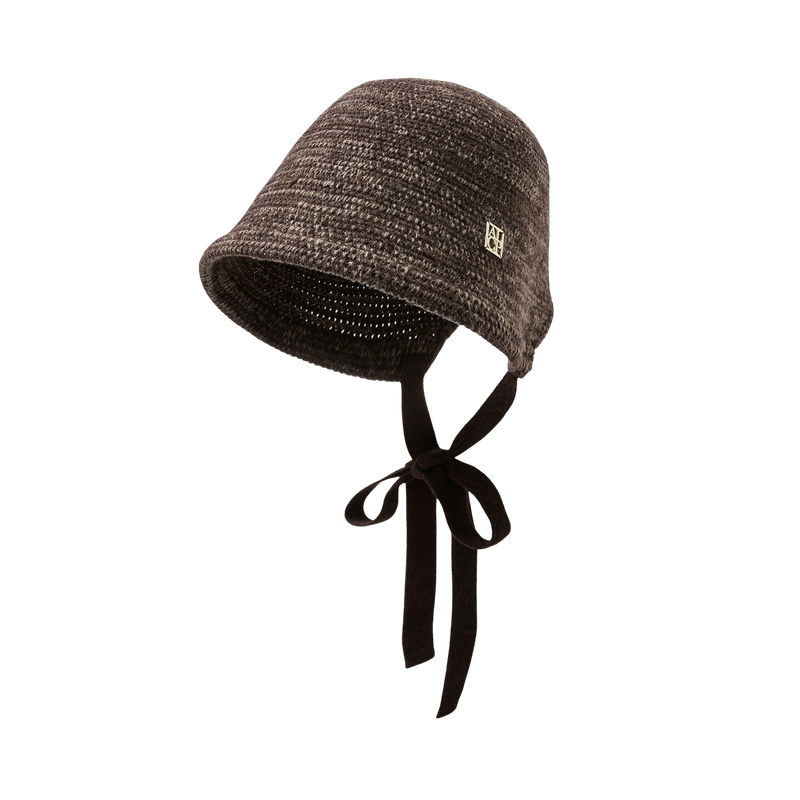 Basic Wool Knit Bonnet Hat (Brown)