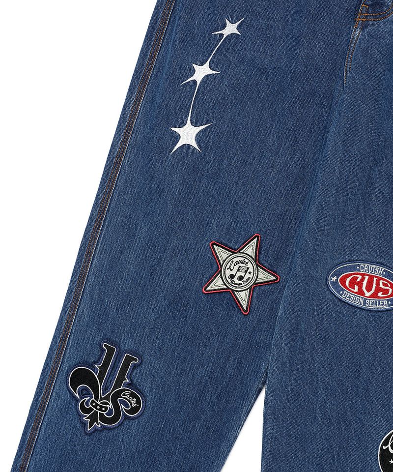 PATCHWORK DENIM PANTS BLUE(CV2EFUD112A)