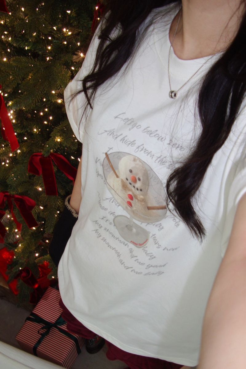 Snowman short-sleeved T-shirt