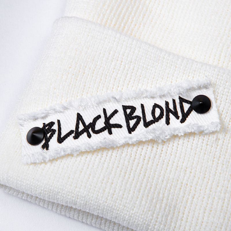 BBD Side Patch Long Beanie (White)