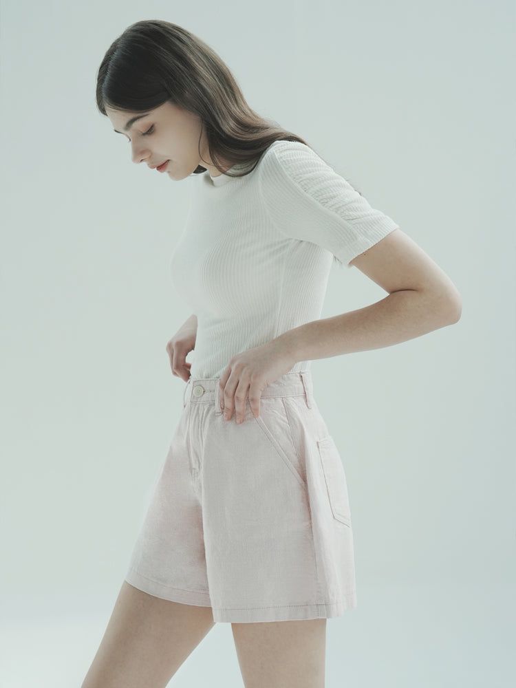 W1013 LINEN SHORT_PINK