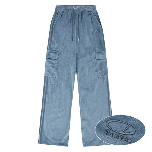 Velour Sporty Track Cargo Pants