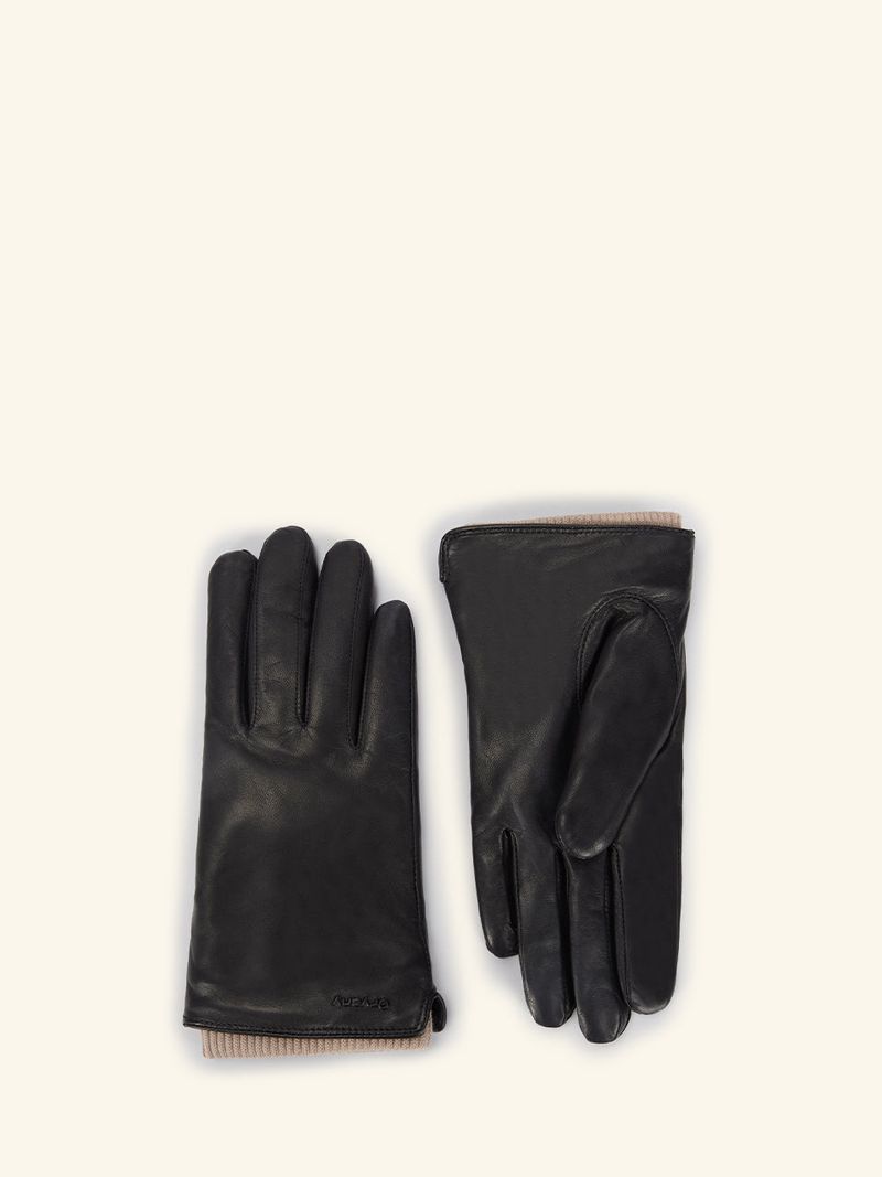 Knit Combi Leather Gloves