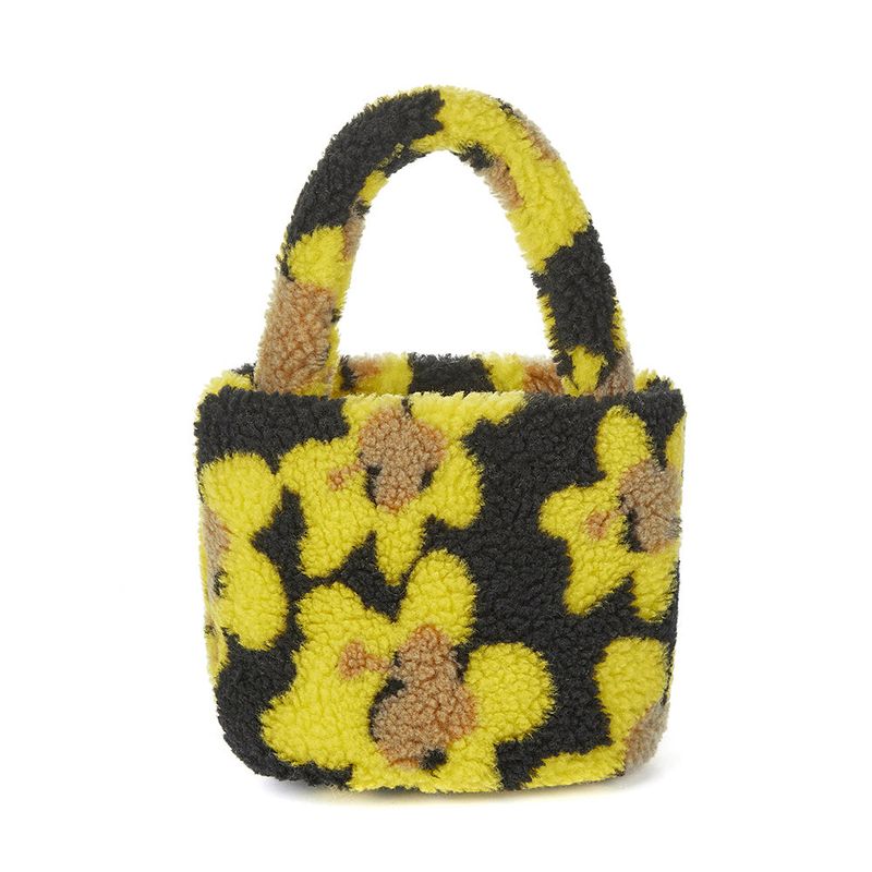 Flower Bear Fluffy Mini Bag_Black