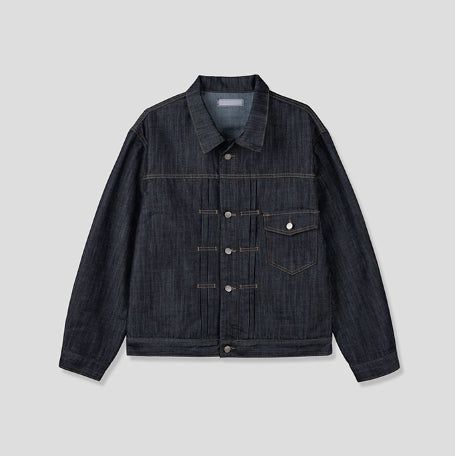Friendly Pintuck Trucker Denim Jacket