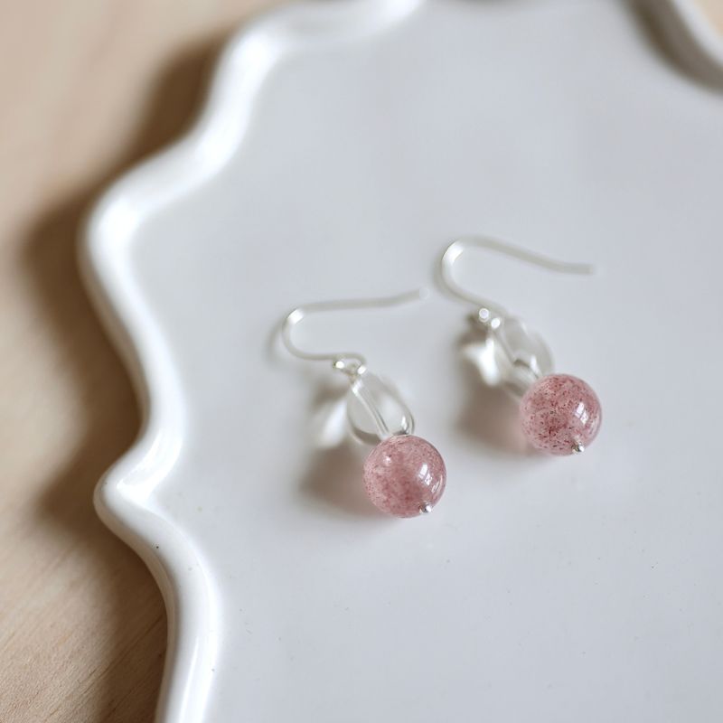 Wagashi Crystal Silver 925 Pierce handmade