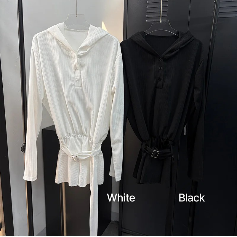 Hood belted one-piece(2color)