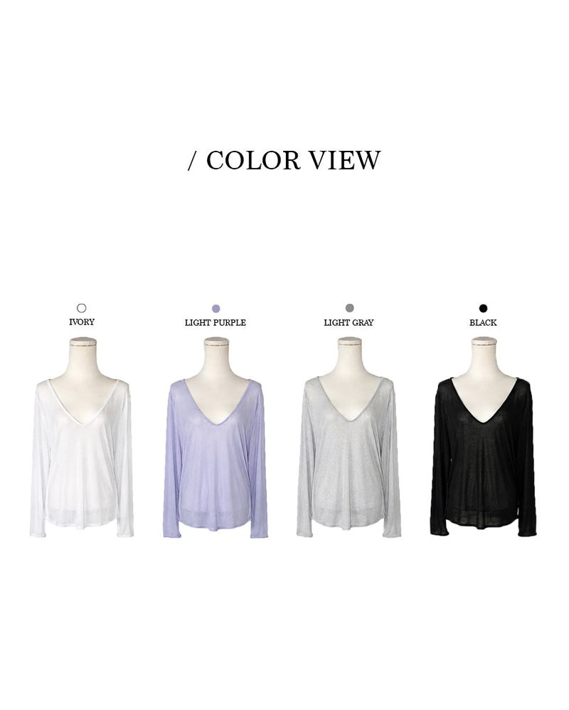 Deep V-neck Summer See-Through Knitwear (4 colors)