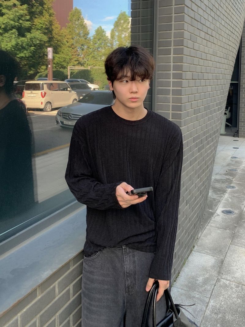 WHAT A LOOK（ワット ア ルック）の「ロディンリベッドニットロングスリーブ（トップス）」