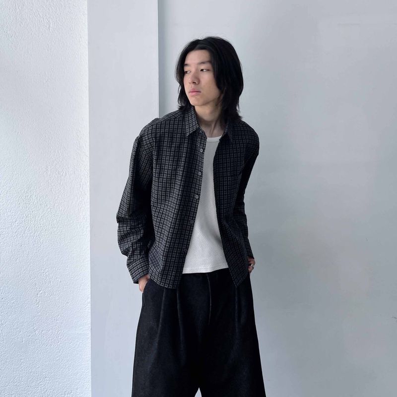 Relaxed Pocketless Check Shirt