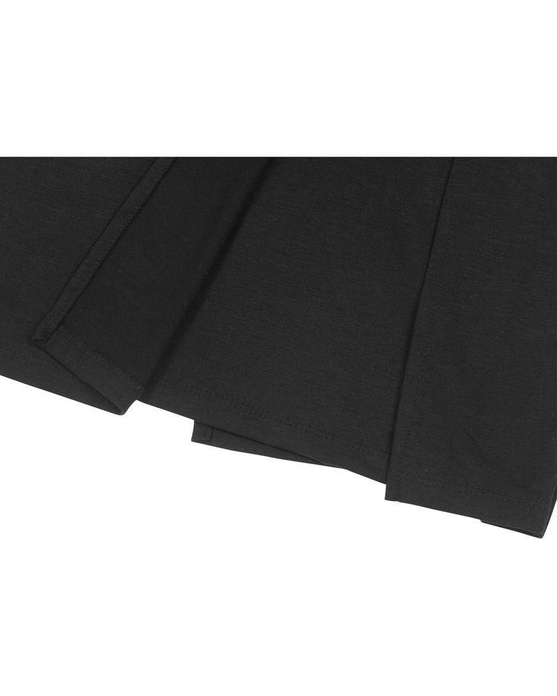 Shirring Layered Slit Skirt _ BLACK