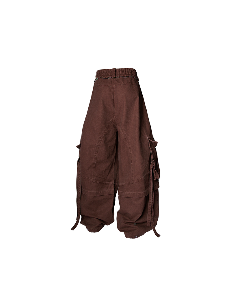 RELABEL Spatial Relations (Quartet) Eight-pocket Overlapping Detachable Distressed Multi-colour Double-jointed Workwear Ribbon Trousers