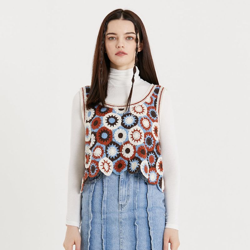 PINK PINEAPPLE（ピンクパイナップル）の「HAND KNIT VINTAGE VEST（Tops）」