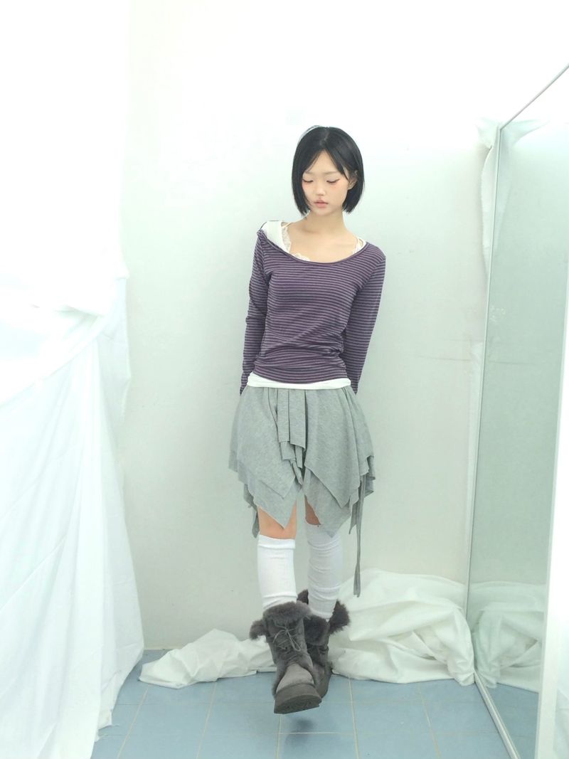 ribbonline wave skirt