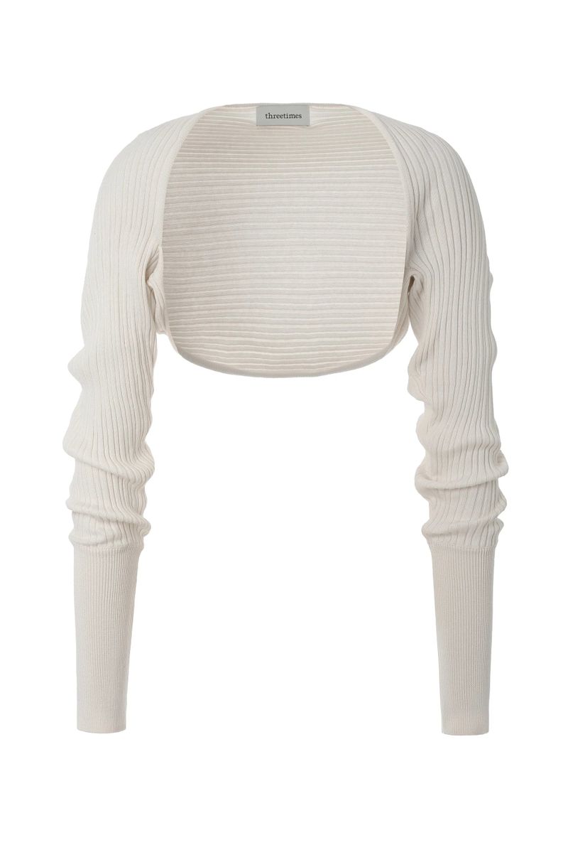 threetimes（スリータイムズ）の「Golgi cotton bolero - cream  （Tops）」