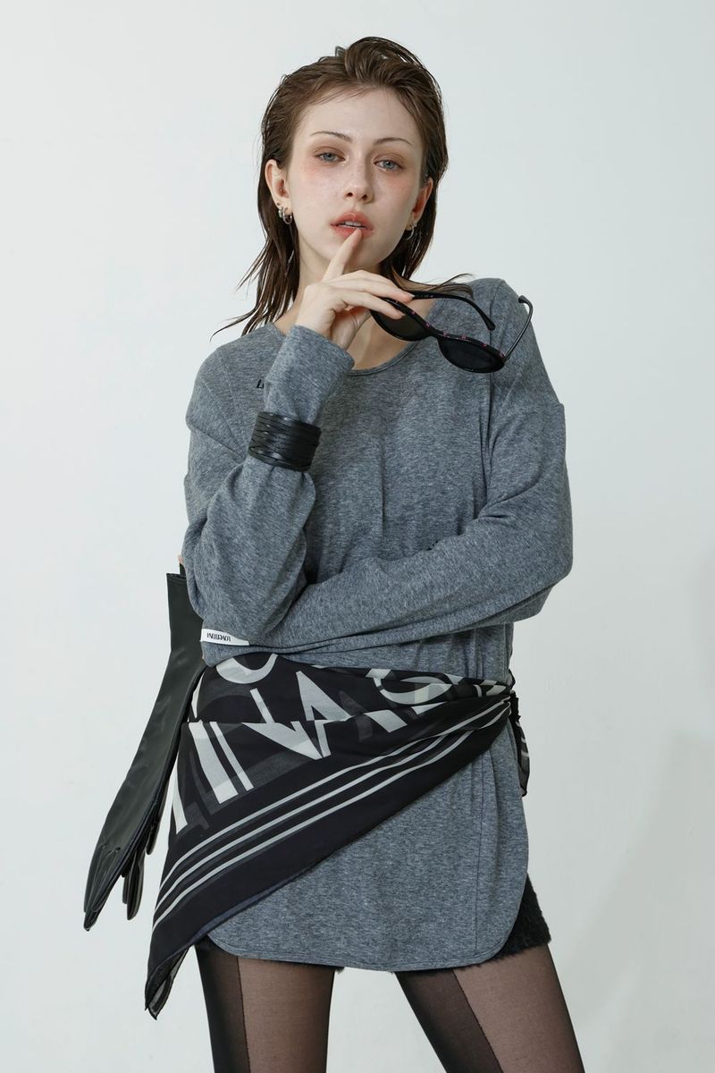 ULTRA WARM LONG T-SHIRT_MELANGE GRAY