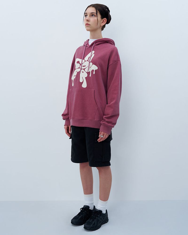 MELTING STAR LOGO PIGMENT HOODIE-PURPLE