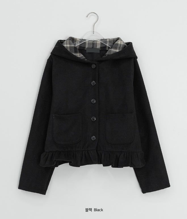 Skimbe Frill Hood Short Coat