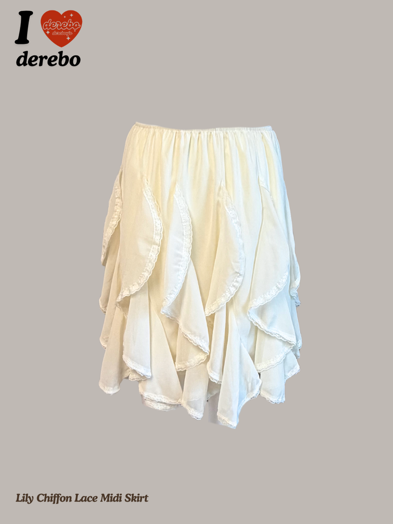 Lily Chiffon Lace Midi Skirt