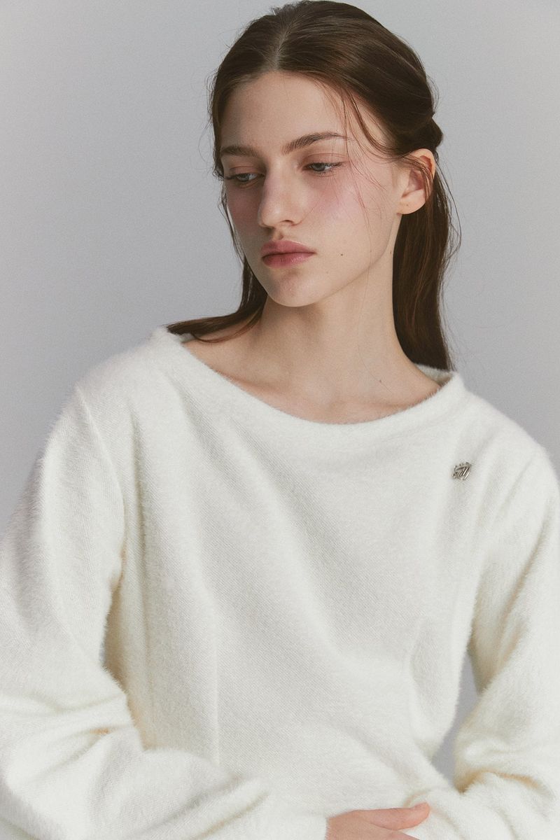 Angora Flare Sweatshirt Ivory