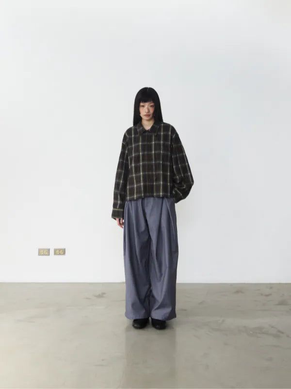 TP1 Brushed Boxy Plaid Shirt