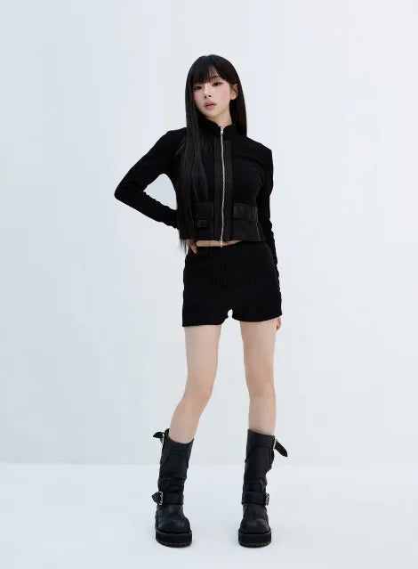 Cargo Pocket Zip-Up Cardigan