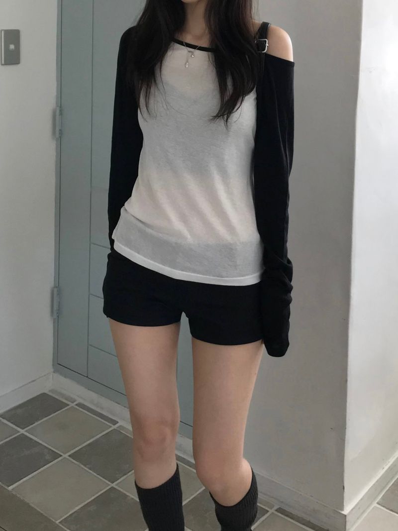 Raglan off-shoulder T-shirt (3 colors)